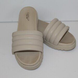 Capelli New York Tan Slides w/ Textured Grip Sole — Women’s Size 10